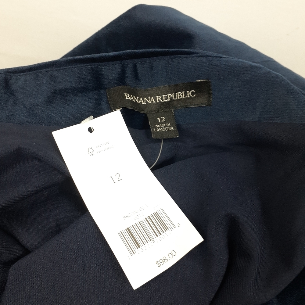 Banana Republic Velvet Pencil Skirt Navy Size 12 - Picture 6 of 8